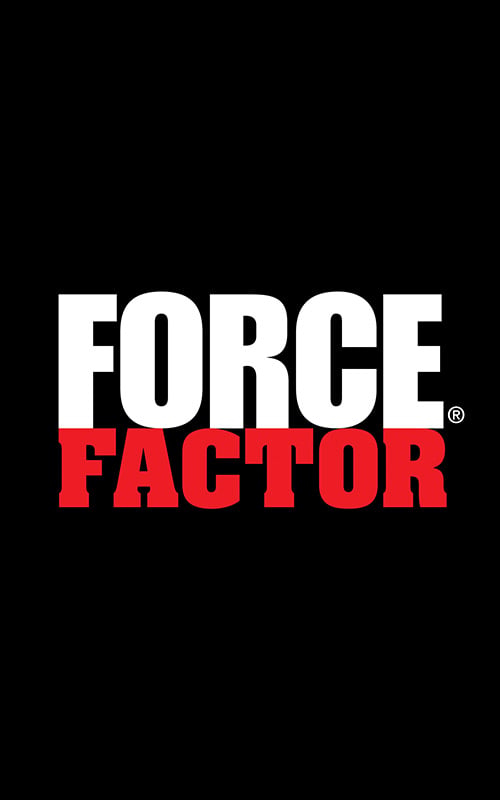 Force Factor logo against a black background. Force Factor logo against a black background.