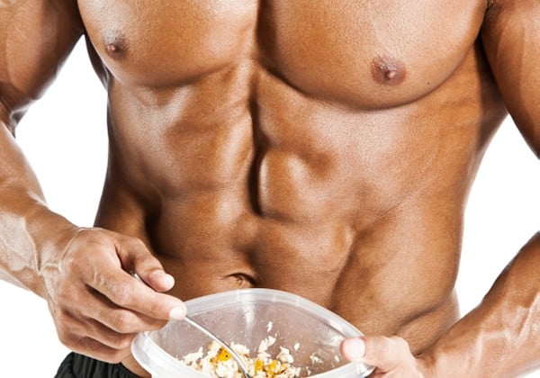 Bodybuilder eating