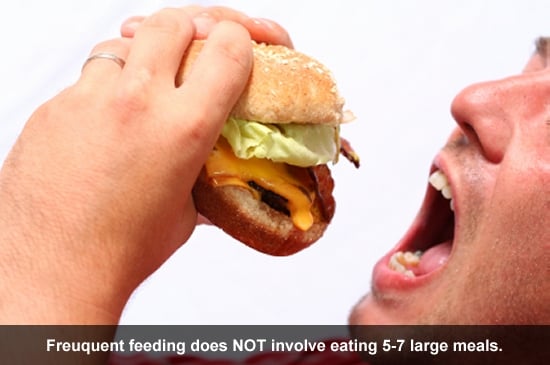 Frequent feeding does not involve eating 5-7 LARGE meals.