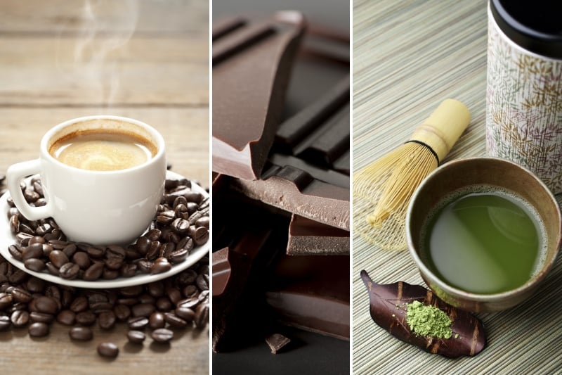 Coffee, Chocolate and Green Tea