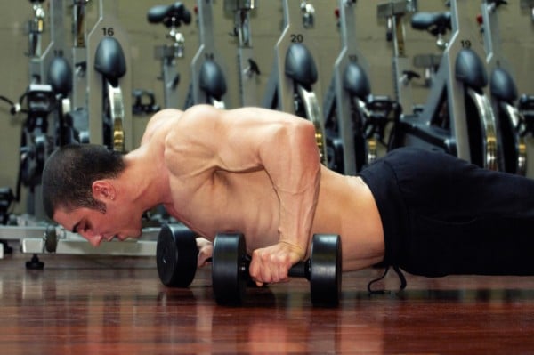 Pushups on Dumbbells
