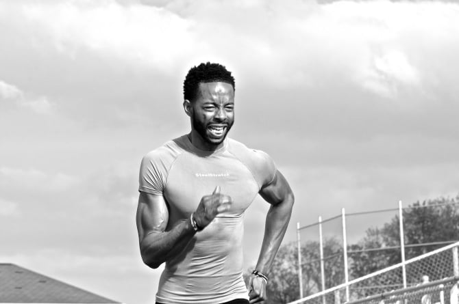Eric Brown sprinting