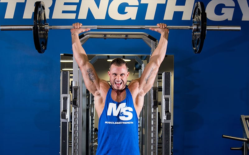 Best Shoulder Workout: Standing barbell press