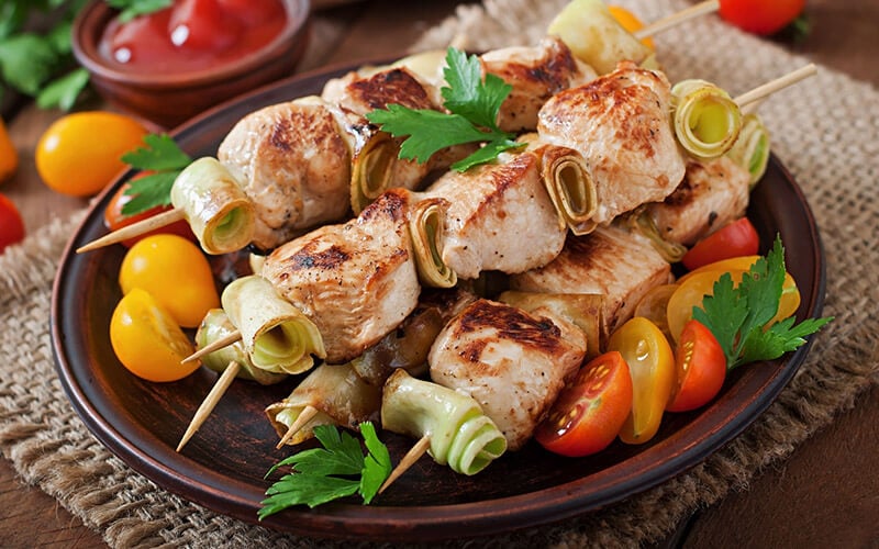 Chicken Skewers a lean option at restaurants