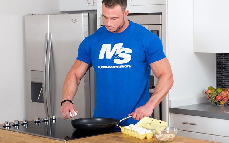 Man preparing eggs