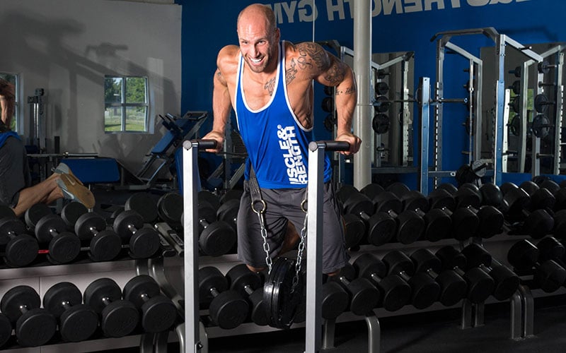 M&S Athlete Performing Dips
