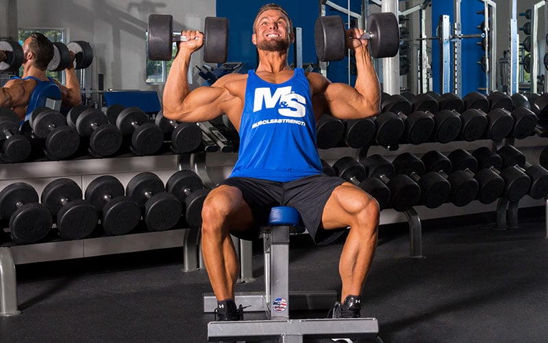 M&S Athlete Performing Overhead Press