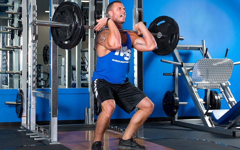M&S Male Athlete Performing Front Squats