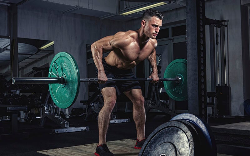 Athlete Performing Barbell Row