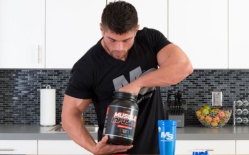 M&S Athlete Making a Protein Shake with Nutrex Protein