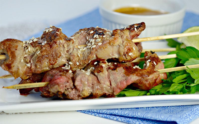 Sesame Sirloin Steak Scewers