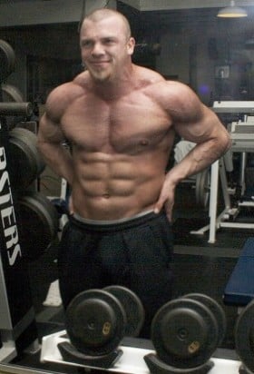 Alex Lee with shredded abs.