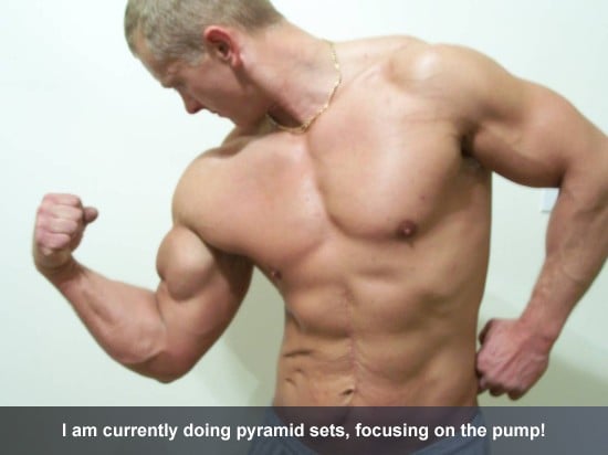 I am currently doing pyramid sets, focusing on the pump!