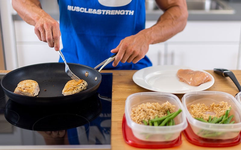 Man Cooking Healthy Food for Diet