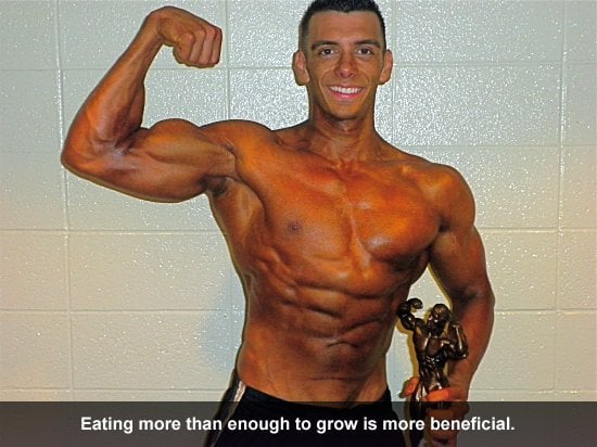Eating more than enough to grow is more beneficial