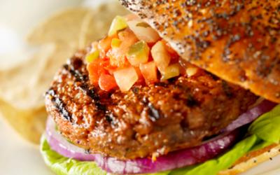 Close up of beef burger