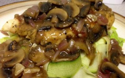 Chicken Marsala On A Bed Of Zuchinni Noodles