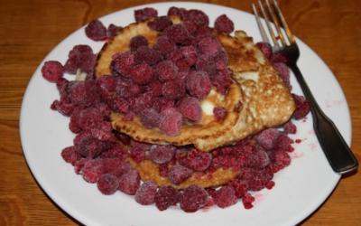 Low Carb Pancakes With Raspberries