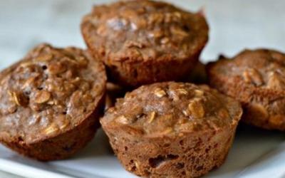 Chocolate Banana Oat Protein Muffins Recipe