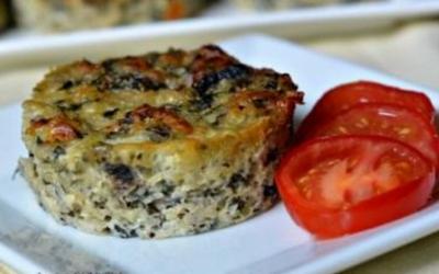 Baked Spinach, Mushroom & Gouda Quiche