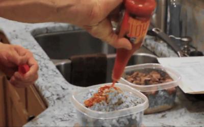 Fit man doing meal prep