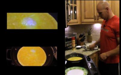 Man cooking in kitchen