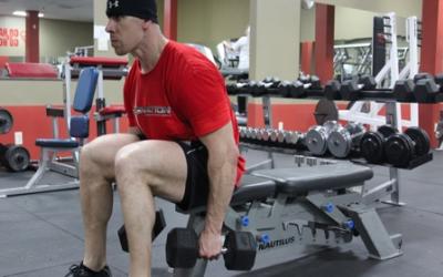 Bodybuilder doing dumbbell flys