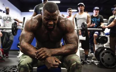 Mike Rashid bench pressing in the gym