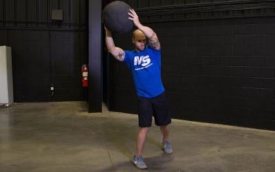 Overhead Medicine Ball Figure 8 Slam