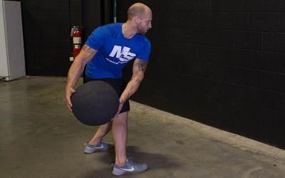 Rotational Medicine Ball Scoop Toss Facing Wall
