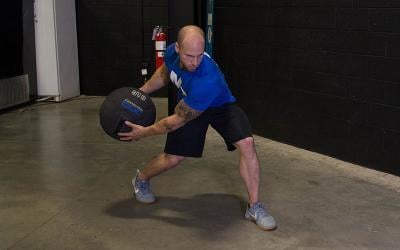 Split Stance Anti-Rotational Medicine Ball Scoop Toss