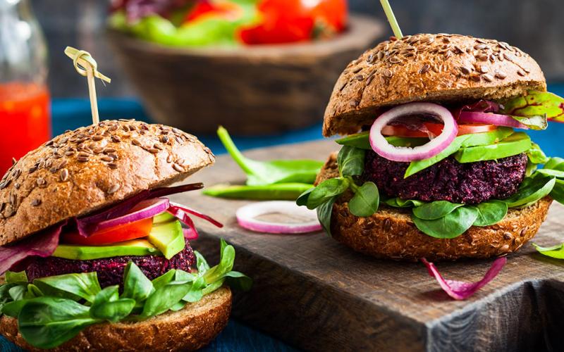 Two Burgers on Plates