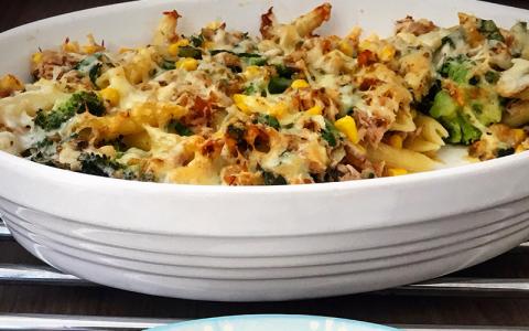 High Protein Tuna Bake Pasta Recipe