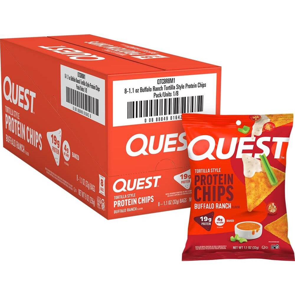 Quest Nutrition Tortilla Style Protein Chips - Box of 8 Buffalo Ranch