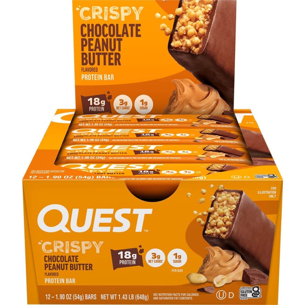 Quest Nutrition Hero Protein Bars - Box of 12 Chocolate Peanut Butter