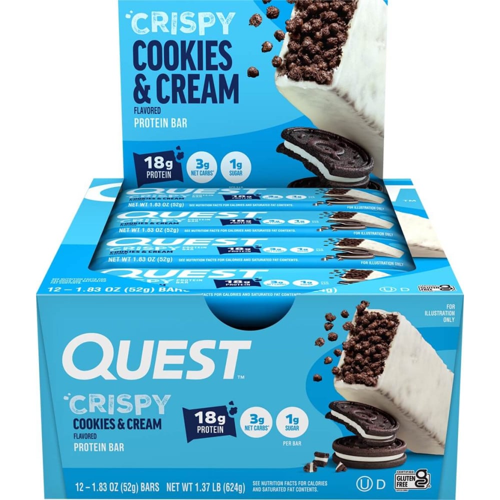 Quest Nutrition Hero Protein Bars - Box of 12 Cookies & Cream