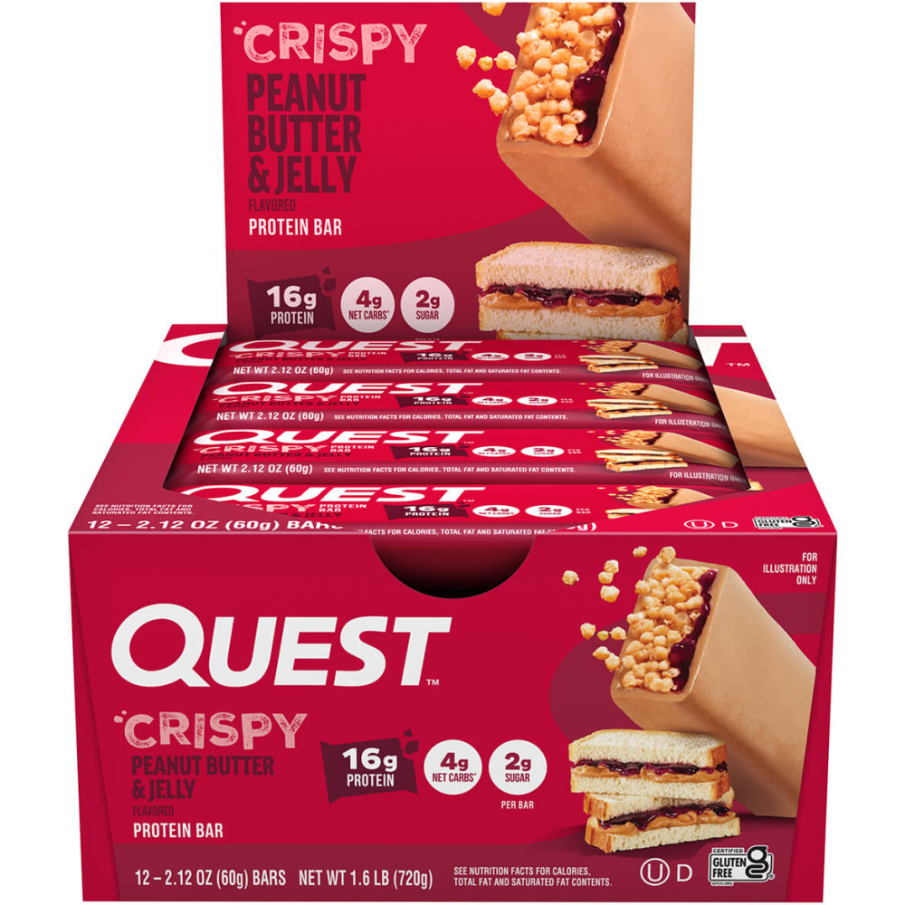 Quest Nutrition Hero Protein Bars - Box of 12 Peanut Butter & Jelly