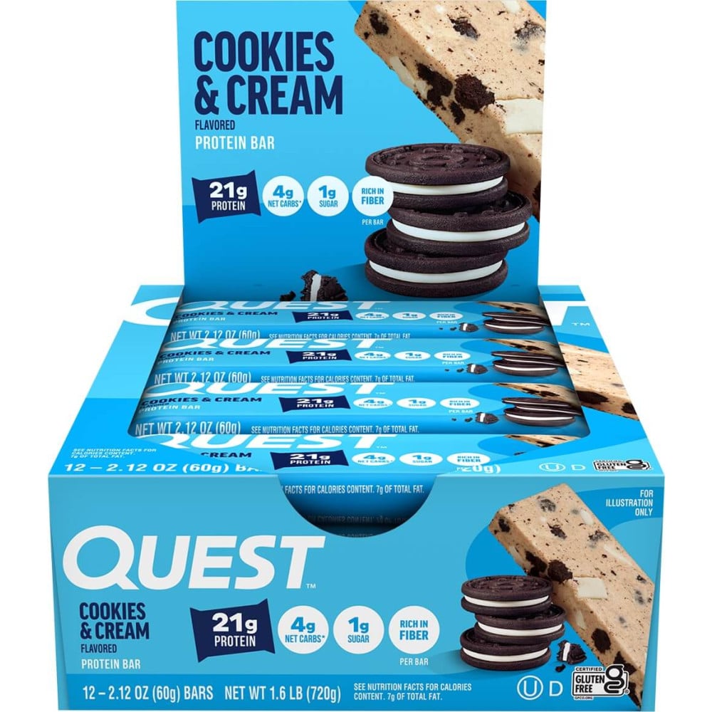 Quest Nutrition Protein Bars - Box of 12 Cookies & Cream