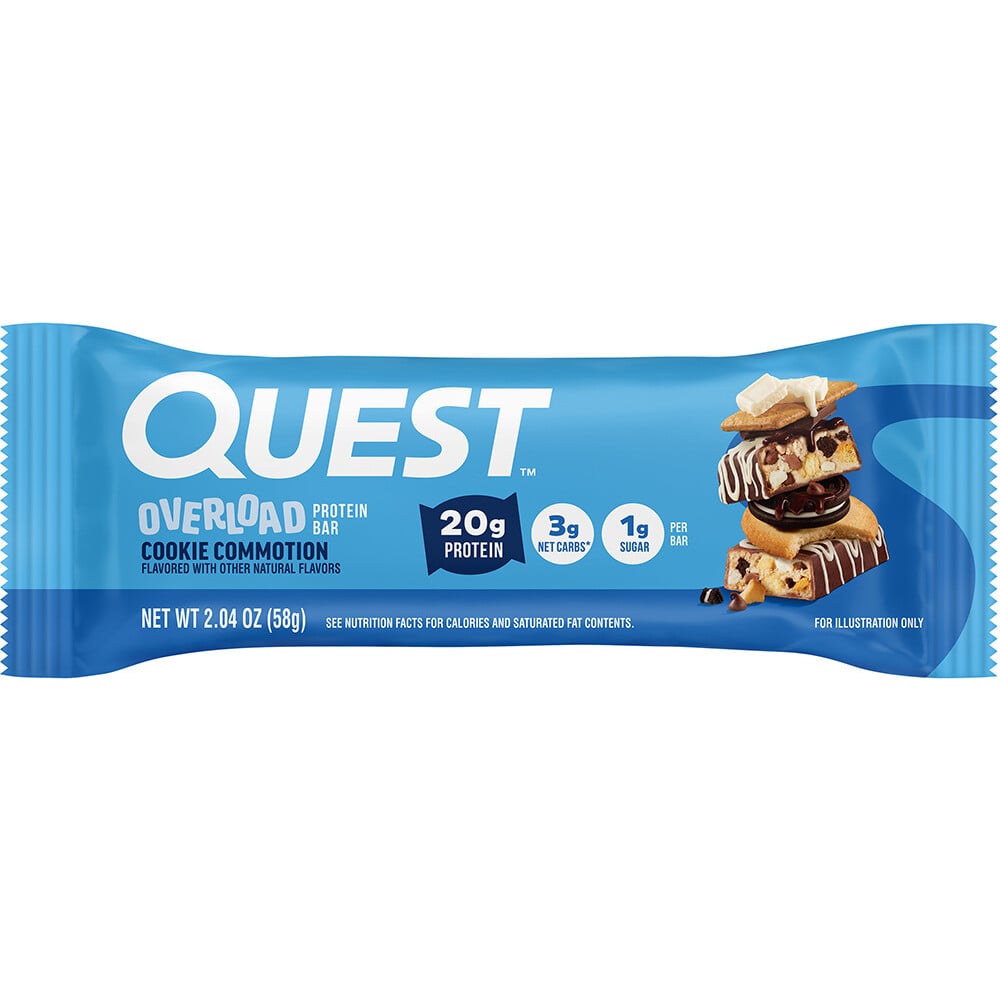 Quest Nutrition Overload Protein Bars - 1 Bar Cookie Commotion