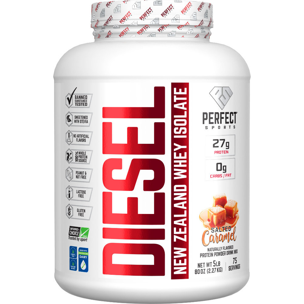 Perfect Sports Diesel 100% New Zealand Whey Isolate 5lbs Salted Caramel