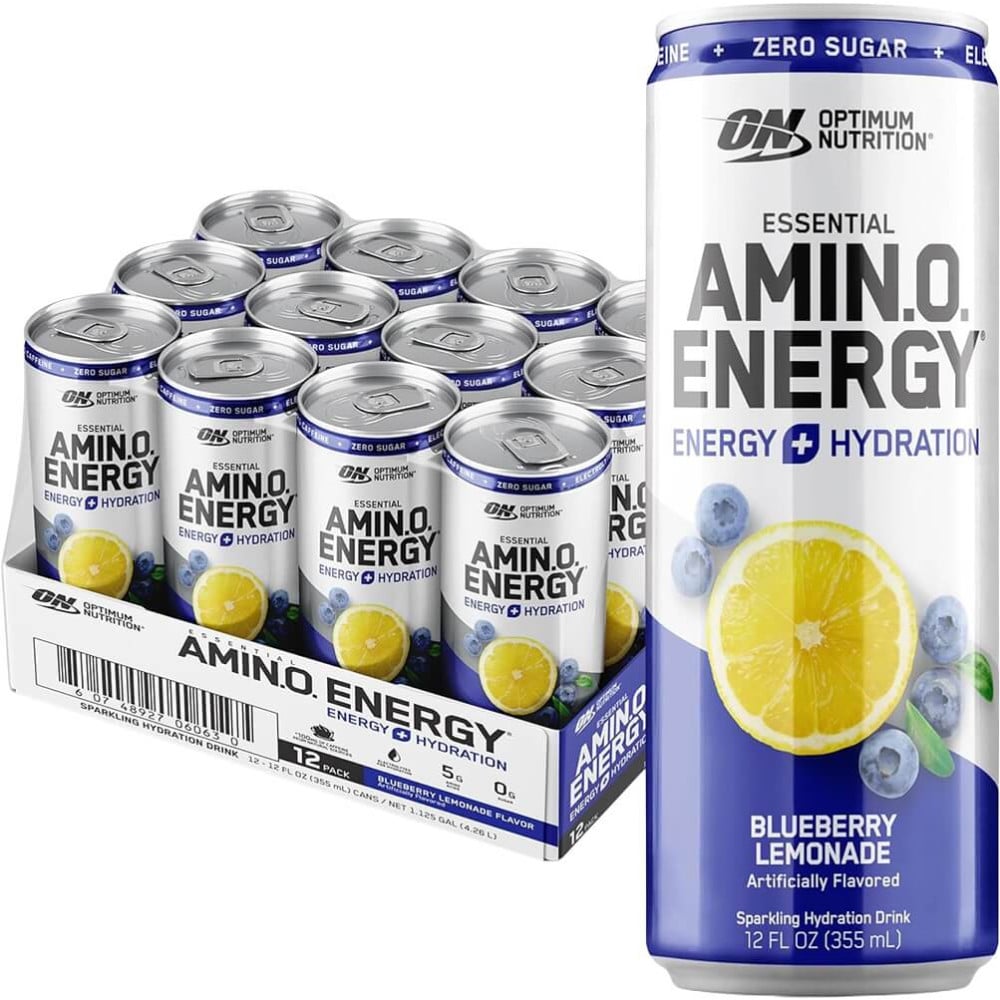 Optimum Nutrition Amino Energy Sparkling Hydration - Box of 12 Blueberry Lemonade