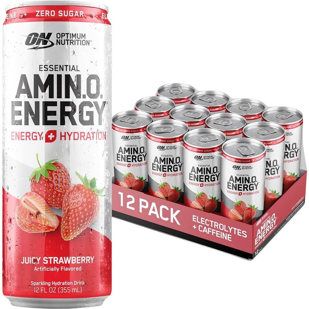 Optimum Nutrition Amino Energy Sparkling Hydration - Box of 12 Juicy Strawberry