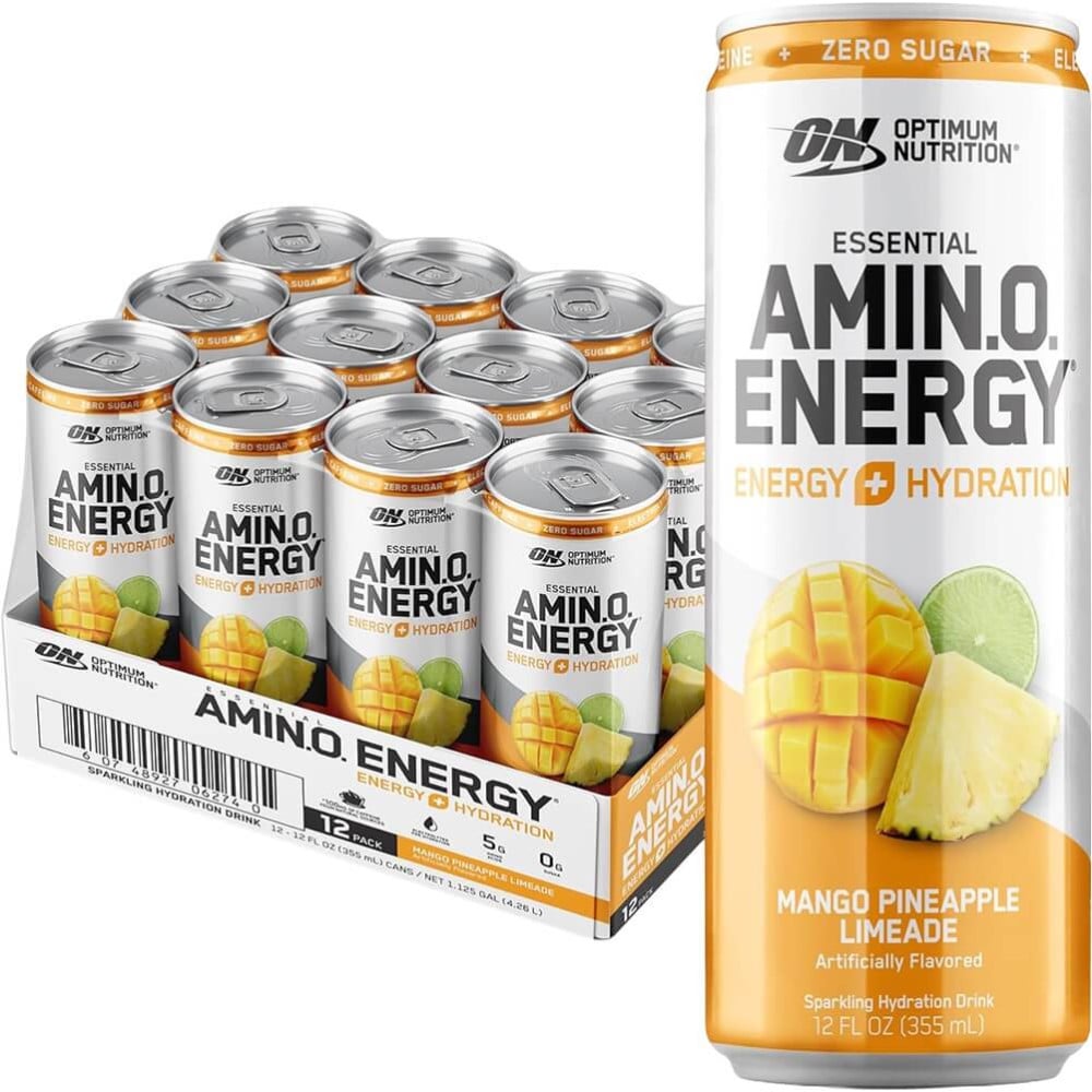 Optimum Nutrition Amino Energy Sparkling Hydration - Box of 12 Mango Pineapple Limeade