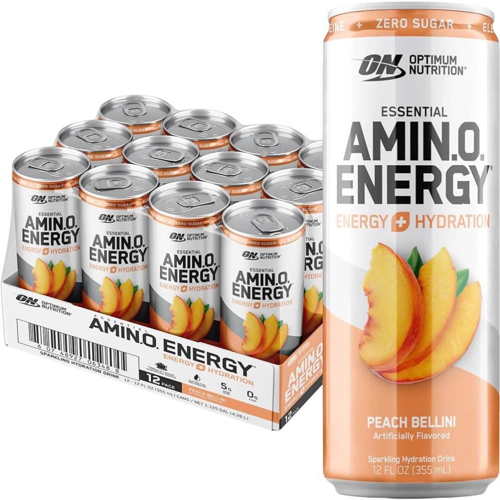Optimum Nutrition Amino Energy Sparkling Hydration - Box of 12 Peach Bellini