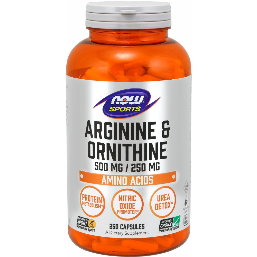 NOW Foods Arginine & Ornithine 500/250mg - 250 VCaps