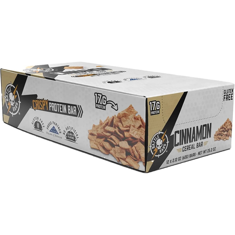 Battle Bars Protein Bar - Box of 12 Cinnamon Cereal