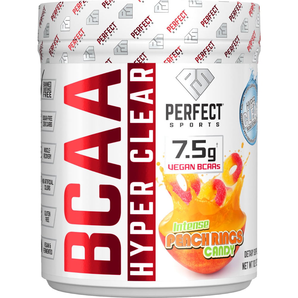Perfect Sports BCAA Hyper Clear 30 Servings Intense Peach Rings Candy