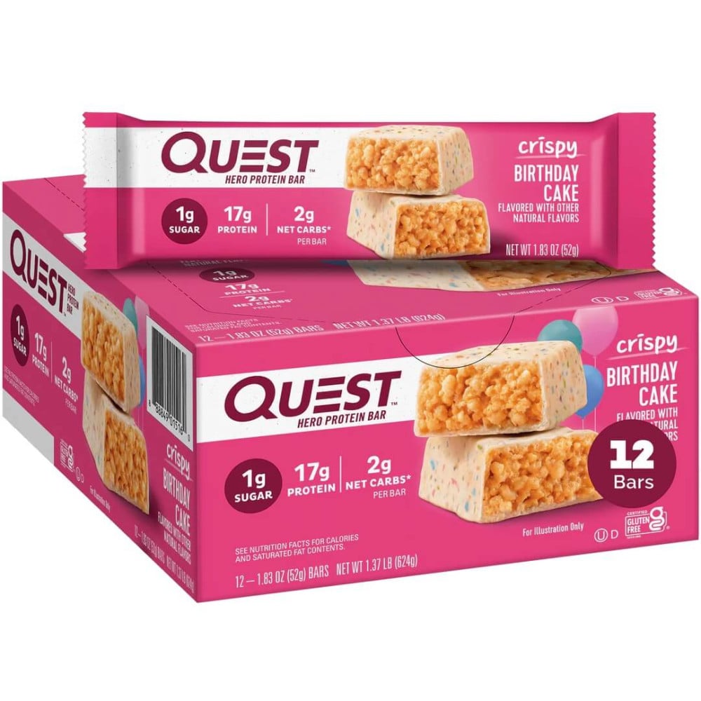 Quest Nutrition Hero Protein Bars - Box of 12 Birthday Cake