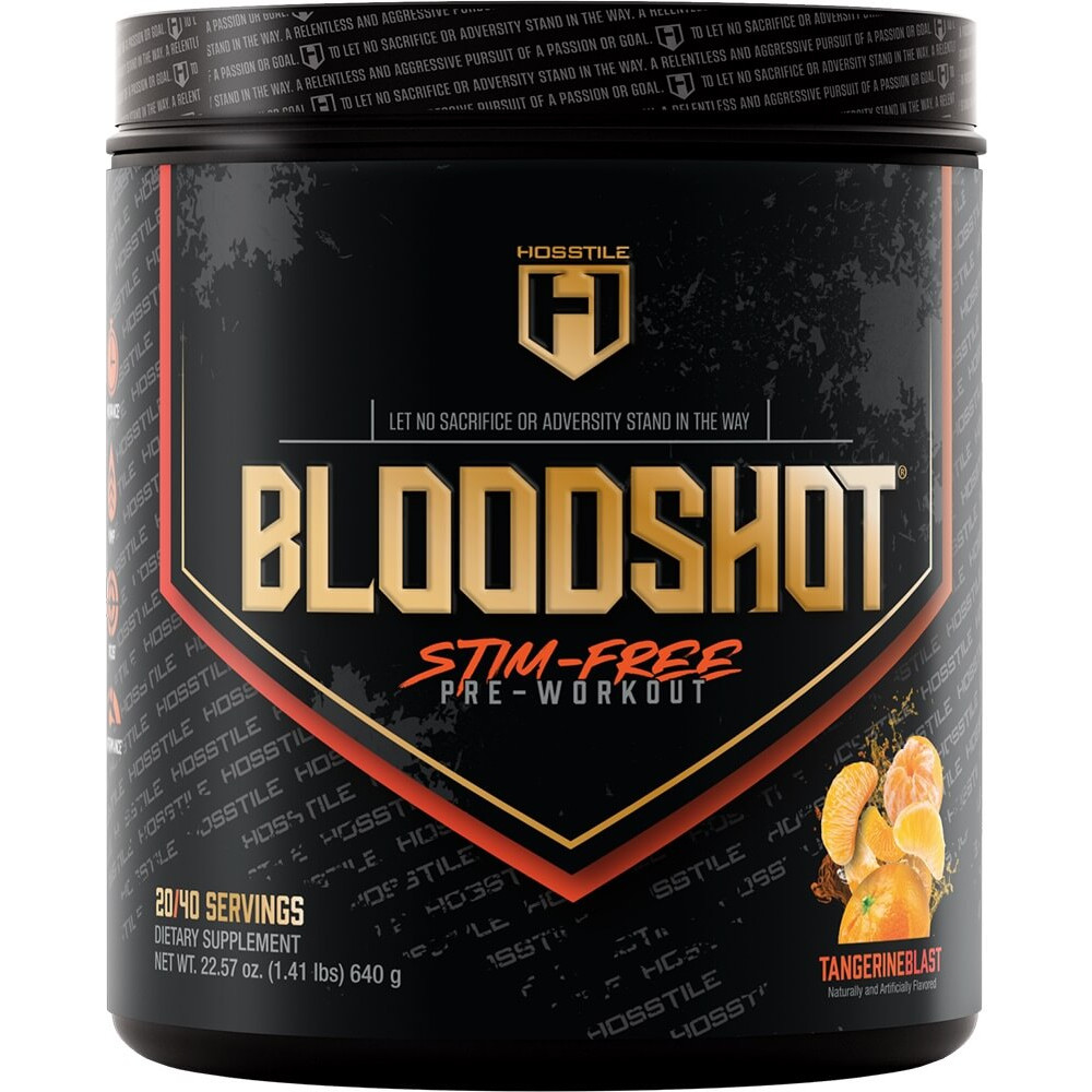 Hosstile Bloodshot Stim-Free Pre-Workout - 40 Servings Tangerine Blast