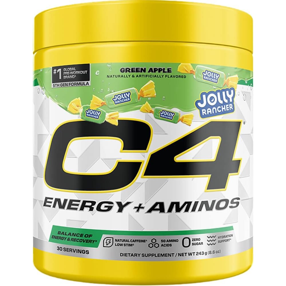 Cellucor C4 Energy + Aminos - 30 Servings Green Apple Jolly Rancher